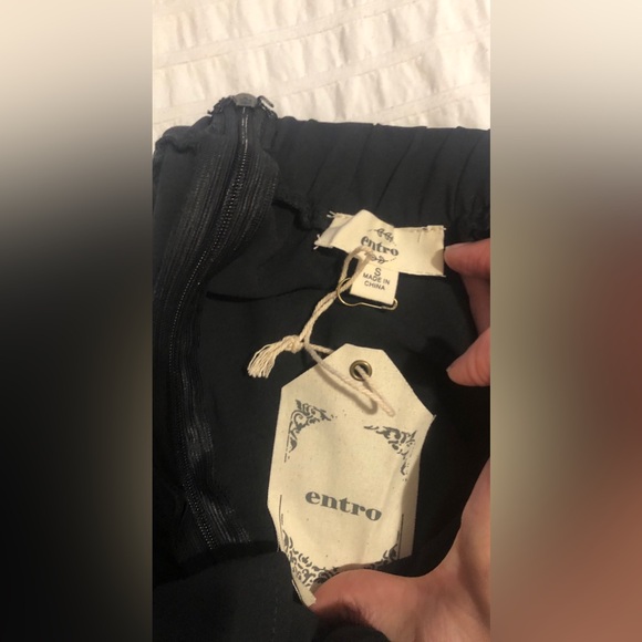 NWT Black Maxi Boho Dress with back tie and thick straps size small - Picture 7 of 10